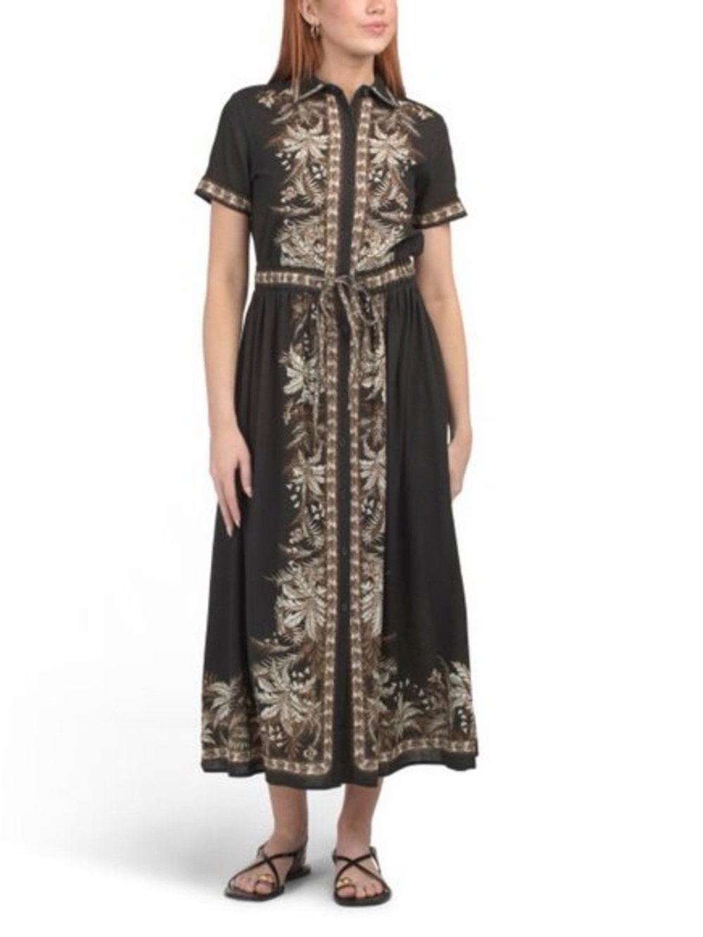 MAX STUDIO Belted Maxi Shirt Dress